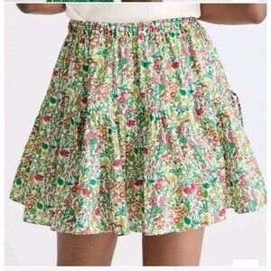 NWT J. Crew Tiered Mini Skirt Liberty London Floral Song Sz S Bohemian Boho